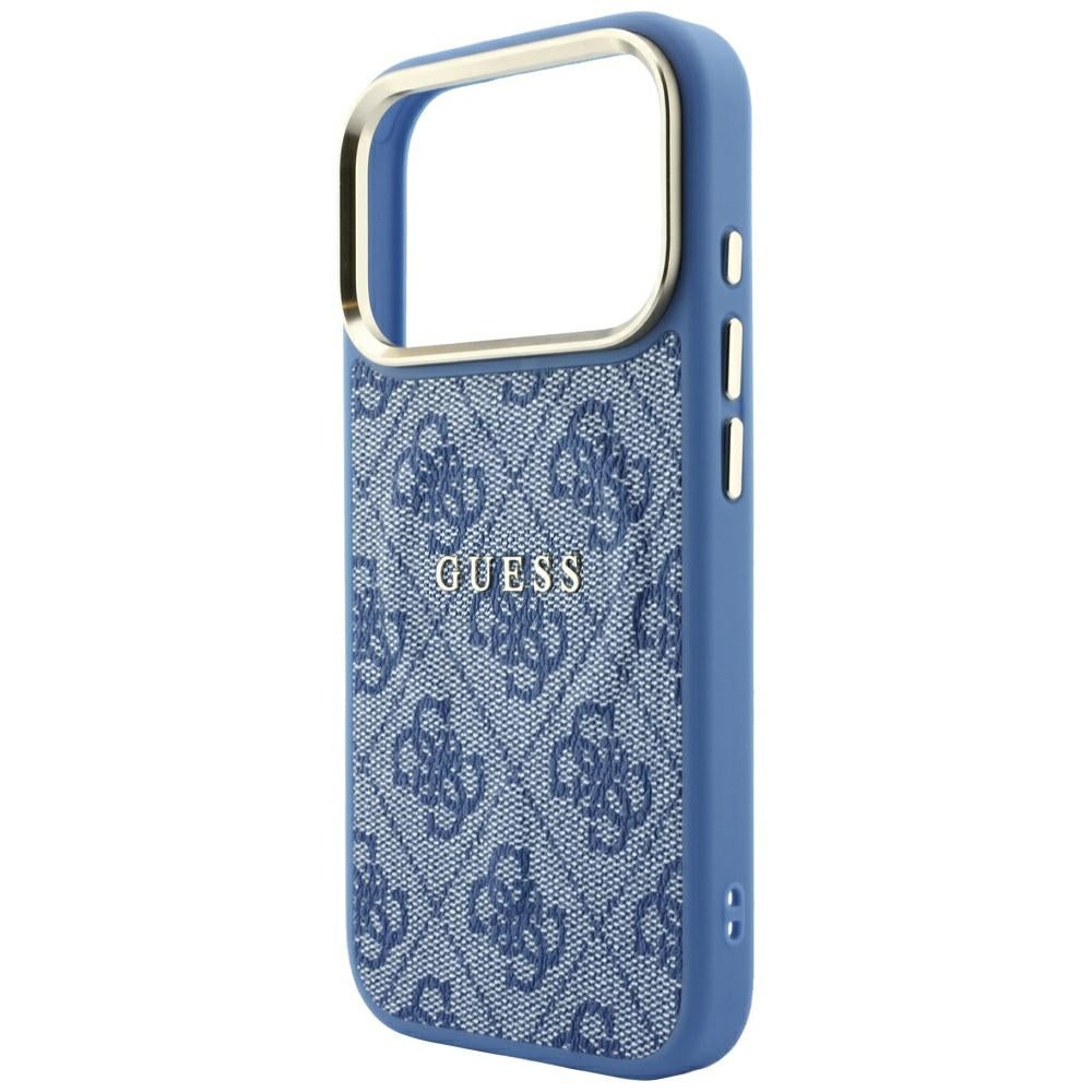 Custodia MagSafe per Apple iPhone 18 Pro Max / 17 Pro Max, Guess, 4G Embossed Classic, Blu