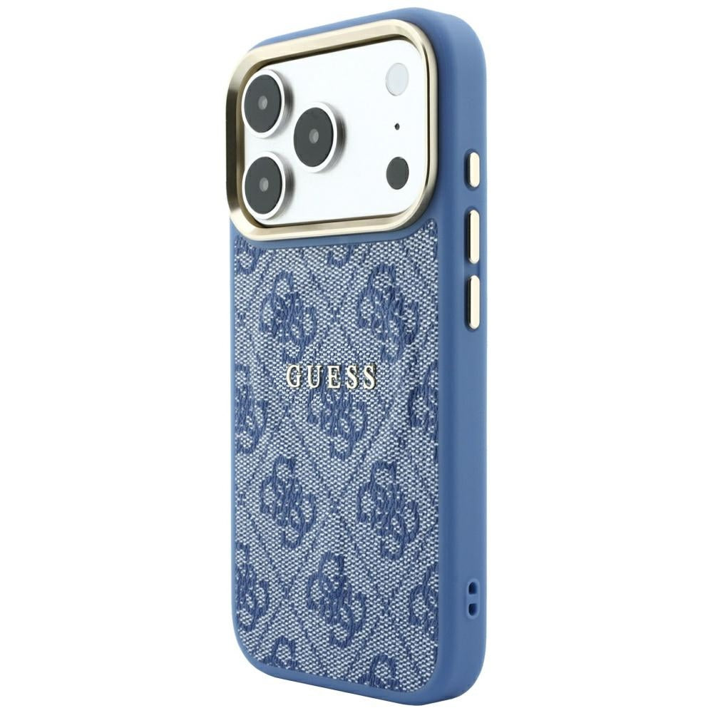 Custodia MagSafe per Apple iPhone 18 Pro Max / 17 Pro Max, Guess, 4G Embossed Classic, Blu