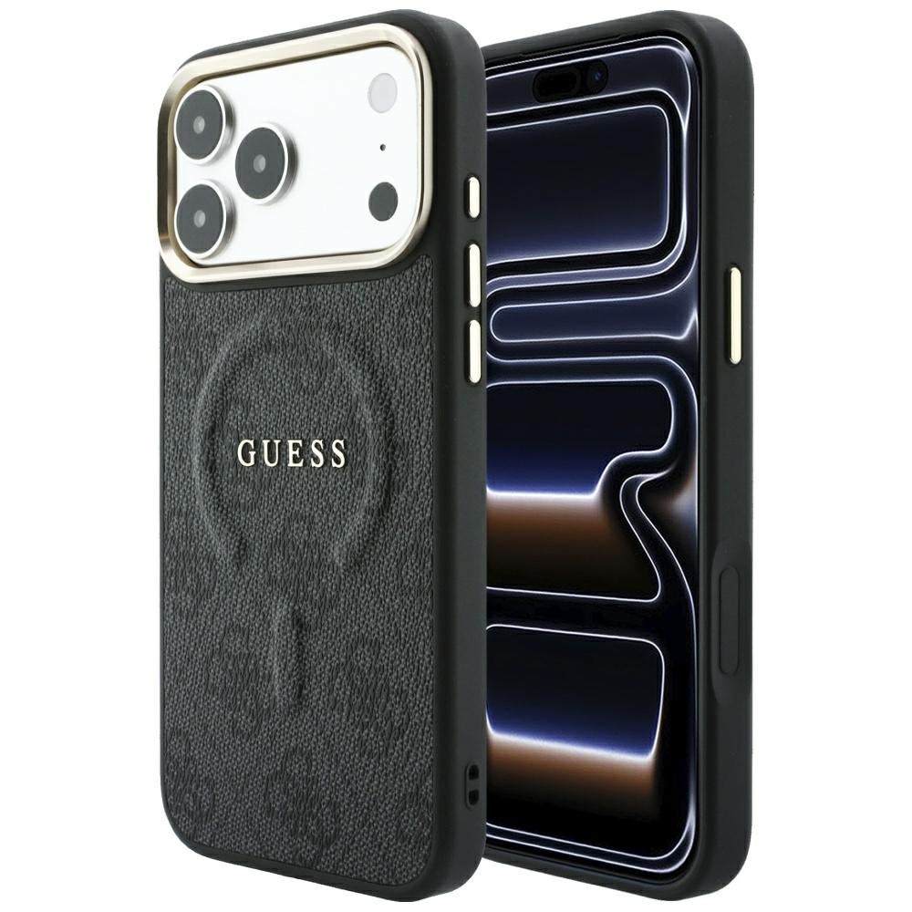 Custodia MagSafe per Apple iPhone 18 Pro Max / 17 Pro Max, Guess, 4G Embossed Classic, Nera