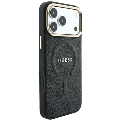Custodia MagSafe per Apple iPhone 18 Pro Max / 17 Pro Max, Guess, 4G Embossed Classic, Nera