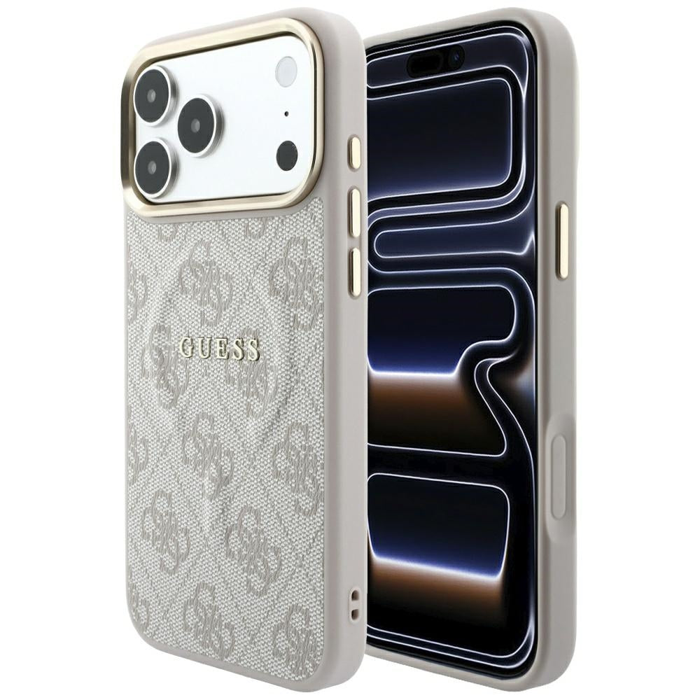 Custodia MagSafe per Apple iPhone 18 Pro Max / 17 Pro Max, Guess, 4G Embossed Classic, Rosa