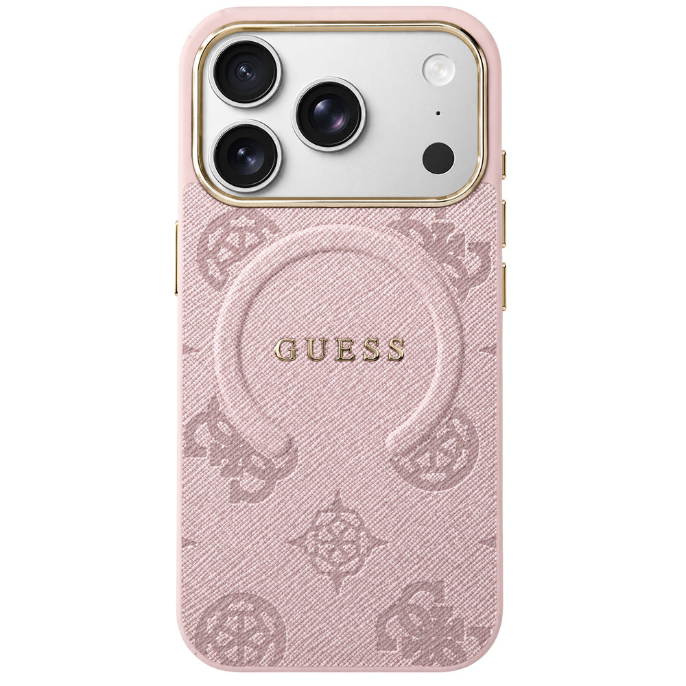 Custodia MagSafe per Apple iPhone 18 Pro Max / 17 Pro Max, Guess, 4G Anello Classico Logo in Rilievo, Rosa