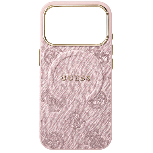 Custodia MagSafe per Apple iPhone 18 Pro Max / 17 Pro Max, Guess, 4G Anello Classico Logo in Rilievo, Rosa