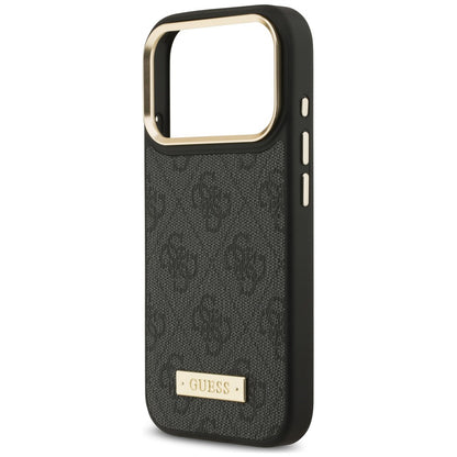Custodia MagSafe per Apple iPhone 18 Pro Max / 17 Pro Max, Guess, 4G Logo Plate, nera