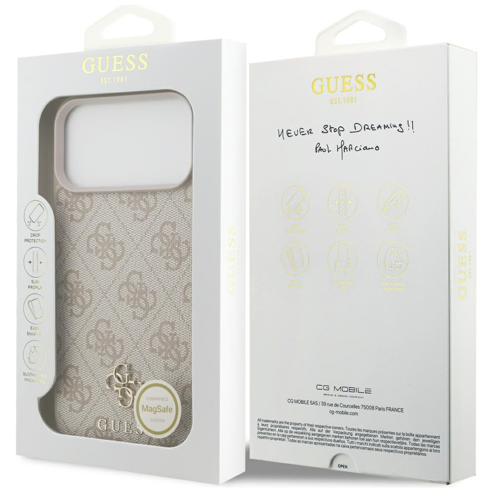 Custodia MagSafe per Apple iPhone 18 Pro Max / 17 Pro Max, Guess, 4G Small and Classic, Rosa