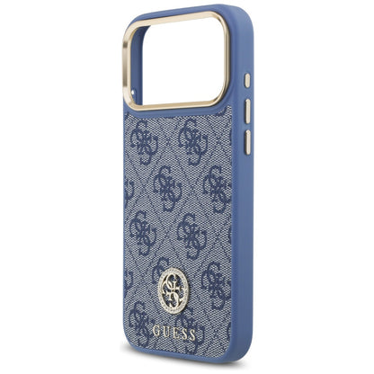 Custodia MagSafe per Apple iPhone 18 Pro Max / 17 Pro Max, Guess, 4G Strass Logo, blu
