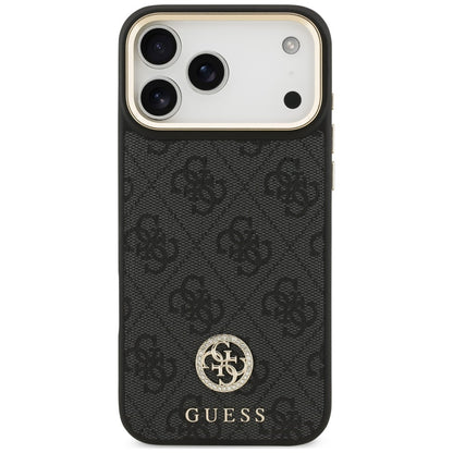Custodia MagSafe per Apple iPhone 18 Pro Max / 17 Pro Max, Guess, logo 4G con strass, nera