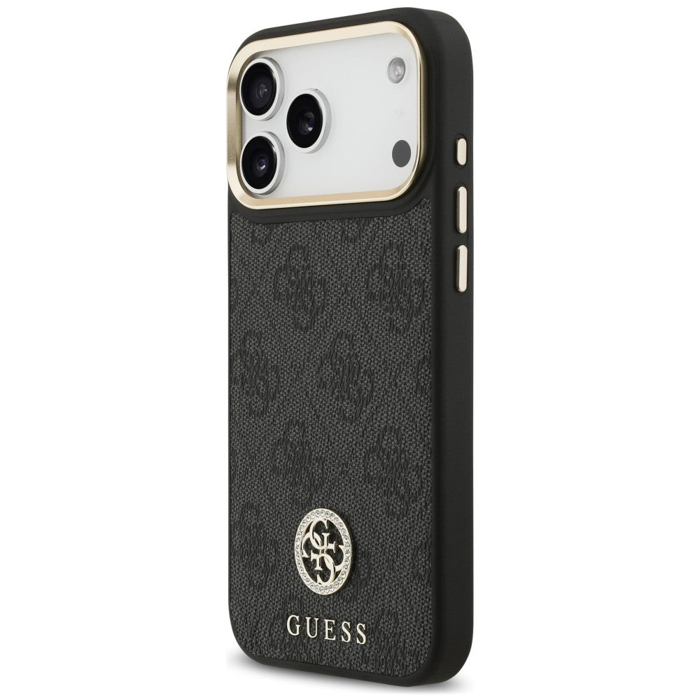 Custodia MagSafe per Apple iPhone 18 Pro Max / 17 Pro Max, Guess, logo 4G con strass, nera