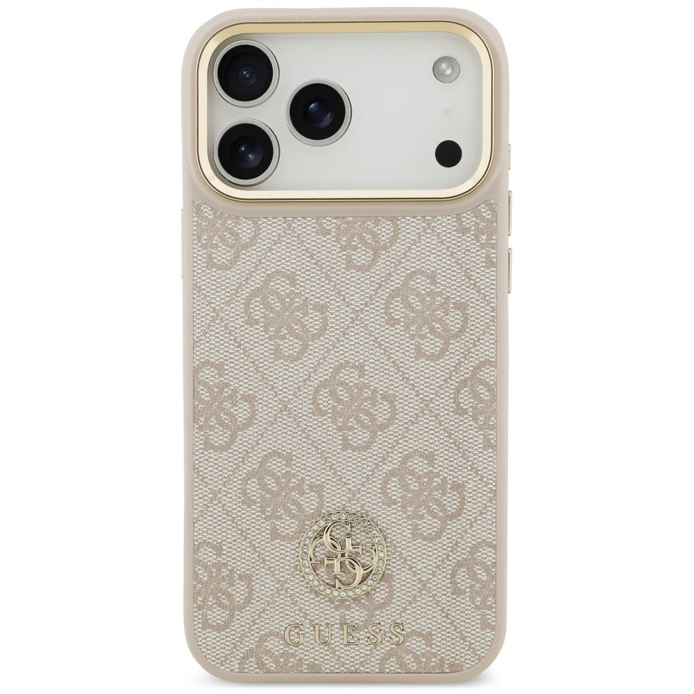 Custodia MagSafe per Apple iPhone 18 Pro Max / 17 Pro Max, Guess, 4G Strass Logo, rosa