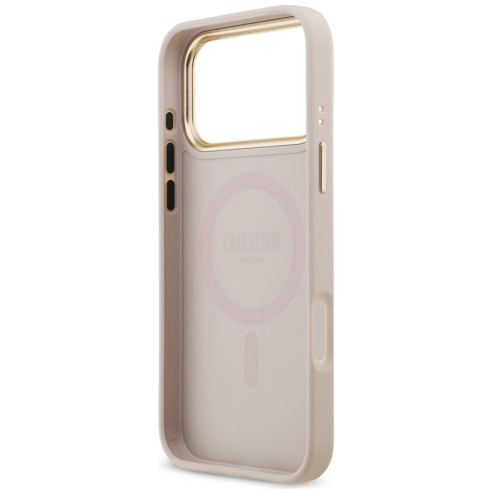 Custodia MagSafe per Apple iPhone 18 Pro Max / 17 Pro Max, Guess, 4G Strass Logo, rosa