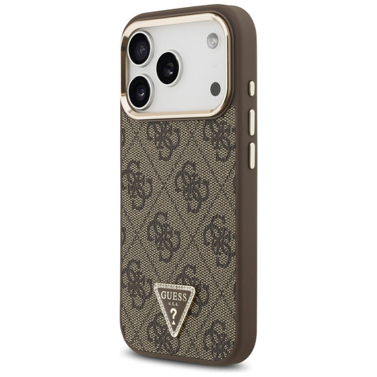 Custodia MagSafe per Apple iPhone 18 Pro Max / 17 Pro Max, Guess, Logo Triangolo 4G, Marrone