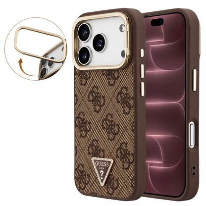Custodia MagSafe per Apple iPhone 18 Pro Max / 17 Pro Max, Guess, 4G Triangle Logo & Stand Camera, Marrone