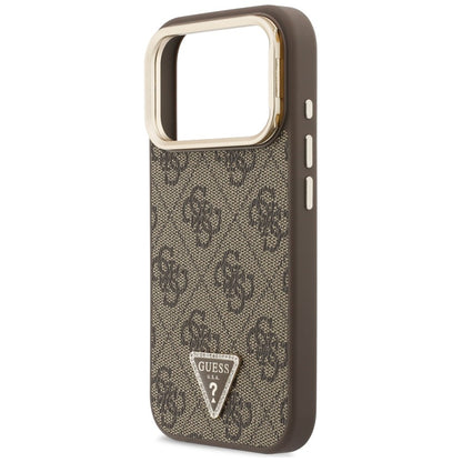 Custodia MagSafe per Apple iPhone 18 Pro Max / 17 Pro Max, Guess, 4G Triangle Logo & Stand Camera, Marrone