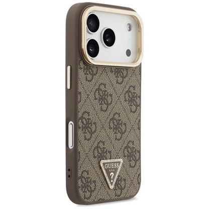 Custodia MagSafe per Apple iPhone 18 Pro Max / 17 Pro Max, Guess, 4G Triangle Logo & Stand Camera, Marrone