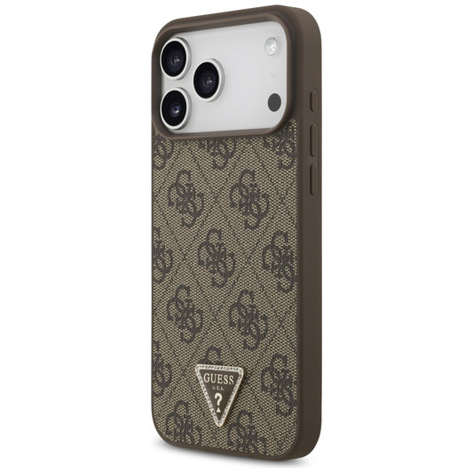 Custodia MagSafe per Apple iPhone 18 Pro Max / 17 Pro Max, Guess, 4G Triangle Strass, Marrone