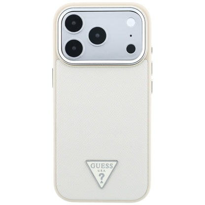 Custodia MagSafe per Apple iPhone 18 Pro Max / 17 Pro Max, Guess, Logo Triangolo Granulato, Beige