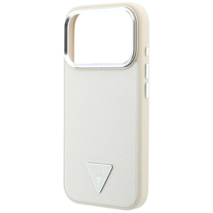 Custodia MagSafe per Apple iPhone 18 Pro Max / 17 Pro Max, Guess, Logo Triangolo Granulato, Beige
