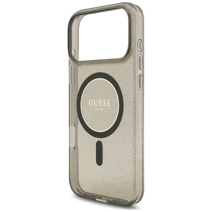 Custodia MagSafe per Apple iPhone 18 Pro Max / 17 Pro Max, Guess, IML Glitter with Pearl Strap, nera