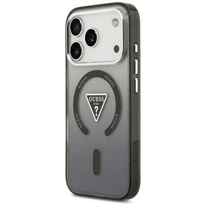 Custodia MagSafe per Apple iPhone 18 Pro Max / 17 Pro Max, Guess, IML Gradient Triangle Logo, nera