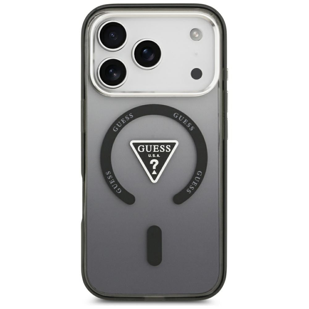 Custodia MagSafe per Apple iPhone 18 Pro Max / 17 Pro Max, Guess, IML Gradient Triangle Logo, nera
