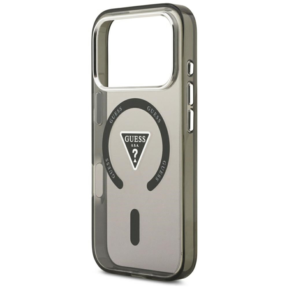 Custodia MagSafe per Apple iPhone 18 Pro Max / 17 Pro Max, Guess, IML Gradient Triangle Logo, nera