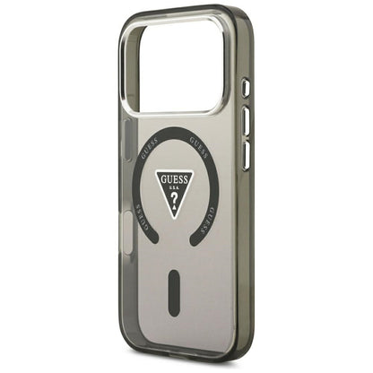 Custodia MagSafe per Apple iPhone 18 Pro Max / 17 Pro Max, Guess, IML Gradient Triangle Logo, nera