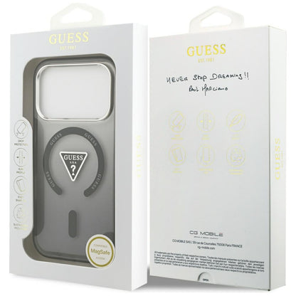 Custodia MagSafe per Apple iPhone 18 Pro Max / 17 Pro Max, Guess, IML Gradient Triangle Logo, nera