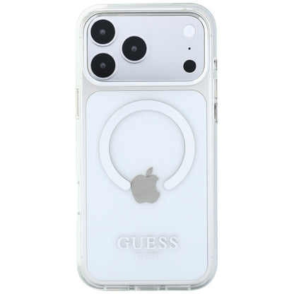 Custodia MagSafe per Apple iPhone 18 Pro Max / 17 Pro Max, Guess, Contorno Metallico, Argento