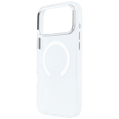 Custodia MagSafe per Apple iPhone 18 Pro Max / 17 Pro Max, Guess, Contorno Metallico, Argento