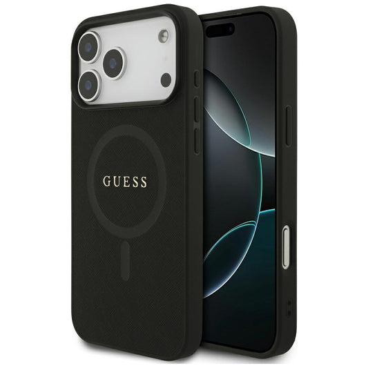 Custodia MagSafe per Apple iPhone 18 Pro Max / 17 Pro Max, Guess, Saffiano, Nera