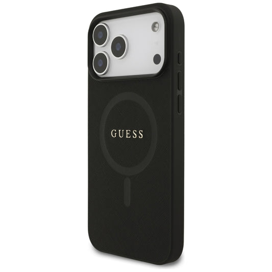 Custodia MagSafe per Apple iPhone 18 Pro Max / 17 Pro Max, Guess, Saffiano, Nera