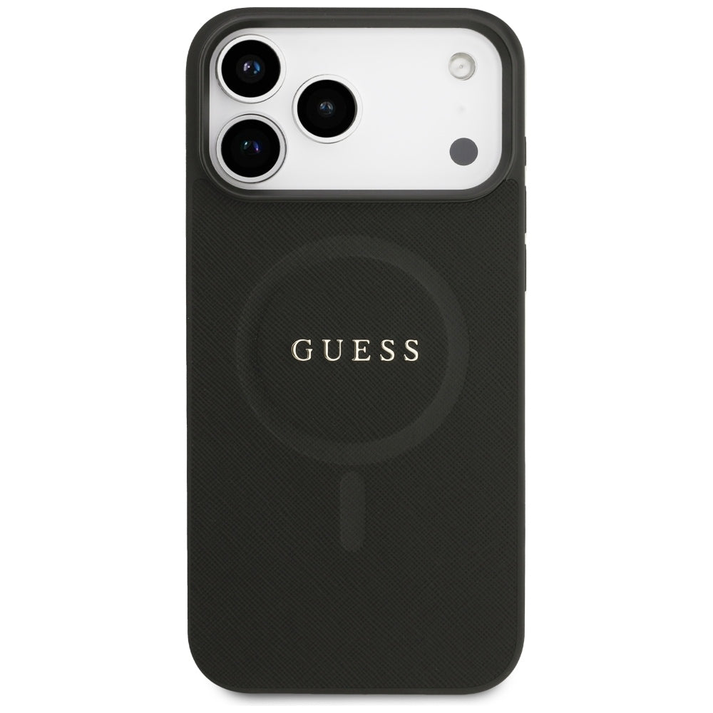 Custodia MagSafe per Apple iPhone 18 Pro Max / 17 Pro Max, Guess, Saffiano, Nera