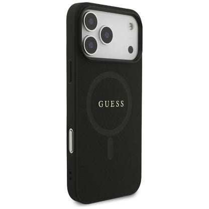 Custodia MagSafe per Apple iPhone 18 Pro Max / 17 Pro Max, Guess, Saffiano, Nera