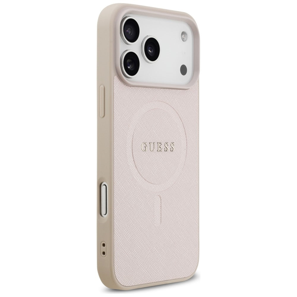 Custodia MagSafe per Apple iPhone 18 Pro Max / 17 Pro Max, Guess, Saffiano, Rosa