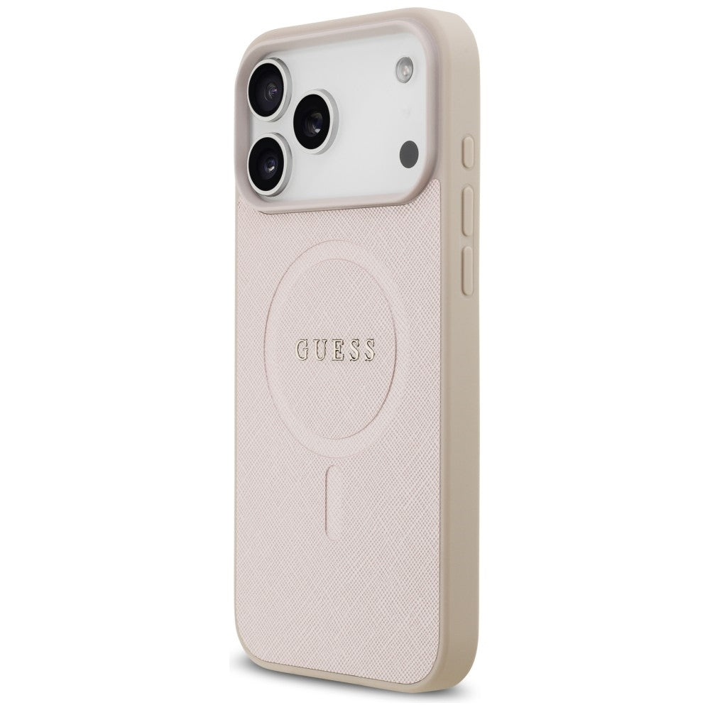 Custodia MagSafe per Apple iPhone 18 Pro Max / 17 Pro Max, Guess, Saffiano, Rosa