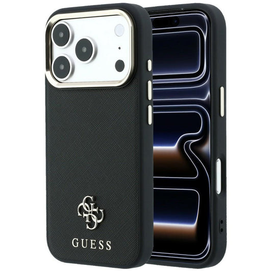 Custodia MagSafe per Apple iPhone 18 Pro Max / 17 Pro Max, Guess, Saffiano Small 4G Classic, Nera