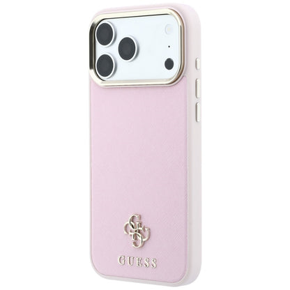 Custodia MagSafe per Apple iPhone 18 Pro Max / 17 Pro Max, Guess, Saffiano Small 4G Classic, Rosa