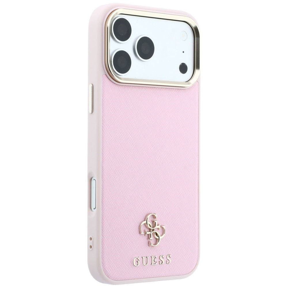 Custodia MagSafe per Apple iPhone 18 Pro Max / 17 Pro Max, Guess, Saffiano Small 4G Classic, Rosa