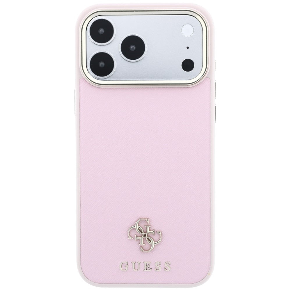 Custodia MagSafe per Apple iPhone 18 Pro Max / 17 Pro Max, Guess, Saffiano Small 4G Classic, Rosa