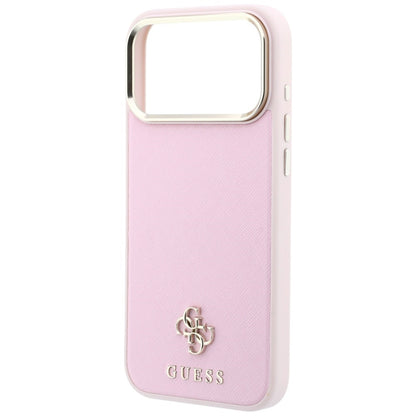 Custodia MagSafe per Apple iPhone 18 Pro Max / 17 Pro Max, Guess, Saffiano Small 4G Classic, Rosa