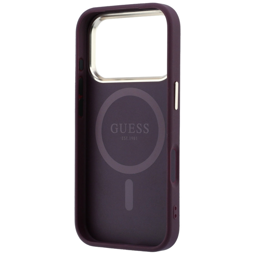 Custodia MagSafe per Apple iPhone 18 Pro Max / 17 Pro Max, Guess, Saffiano Small 4G Classic, Vinaccia