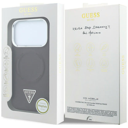 Custodia MagSafe per Apple iPhone 18 Pro Max / 17 Pro Max, Guess, Triangle Logo, bordeaux