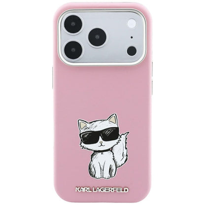 Custodia MagSafe per Apple iPhone 18 Pro Max / 17 Pro Max, Karl Lagerfeld, Choupette Sketch, Rosa