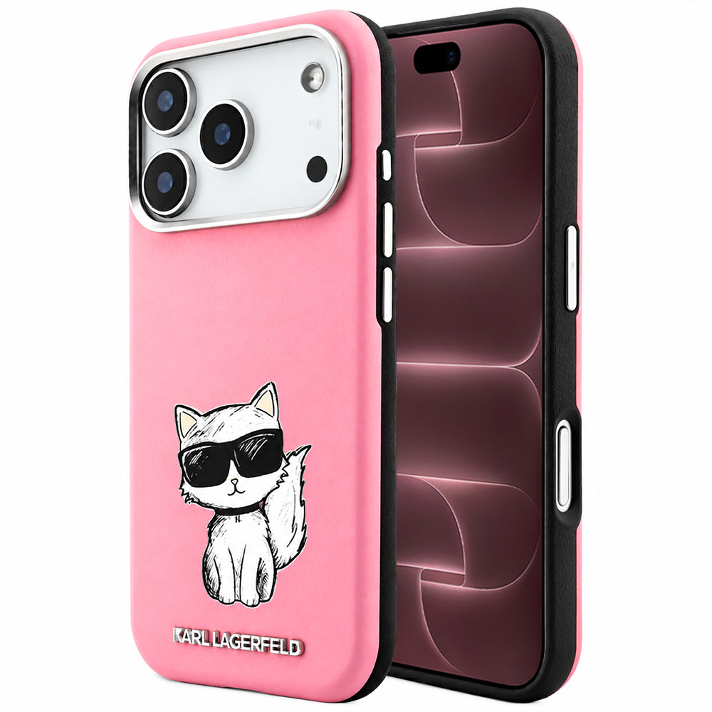 Custodia MagSafe per Apple iPhone 18 Pro Max / 17 Pro Max, Karl Lagerfeld, Choupette Sketch, Rosa