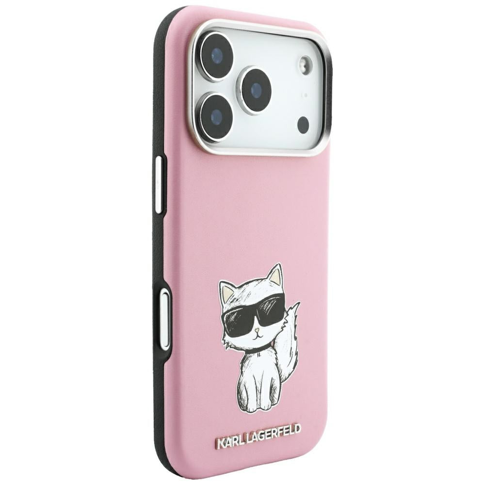 Custodia MagSafe per Apple iPhone 18 Pro Max / 17 Pro Max, Karl Lagerfeld, Choupette Sketch, Rosa