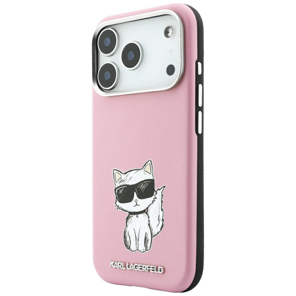 Custodia MagSafe per Apple iPhone 18 Pro Max / 17 Pro Max, Karl Lagerfeld, Choupette Sketch, Rosa