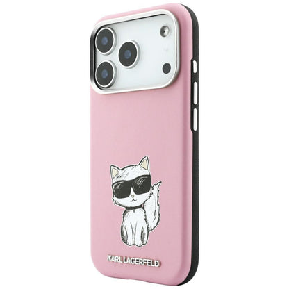 Custodia MagSafe per Apple iPhone 18 Pro Max / 17 Pro Max, Karl Lagerfeld, Choupette Sketch, Rosa