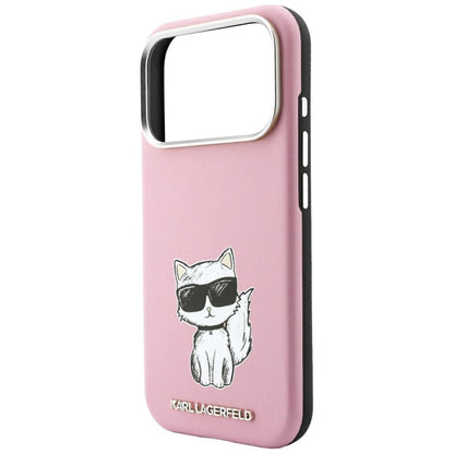 Custodia MagSafe per Apple iPhone 18 Pro Max / 17 Pro Max, Karl Lagerfeld, Choupette Sketch, Rosa