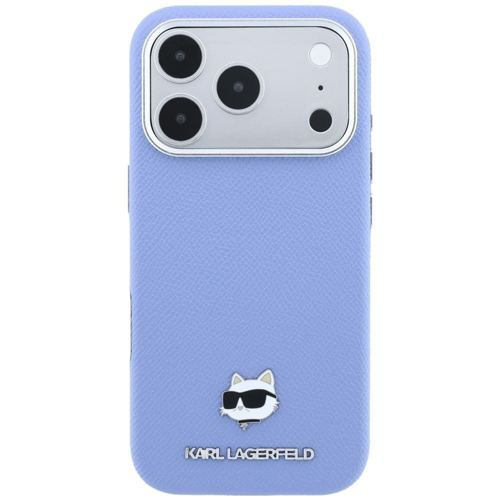 Custodia MagSafe per Apple iPhone 18 Pro Max / 17 Pro Max, Karl Lagerfeld, Grained Choupette Head, Bleu