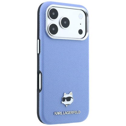 Custodia MagSafe per Apple iPhone 18 Pro Max / 17 Pro Max, Karl Lagerfeld, Grained Choupette Head, Bleu